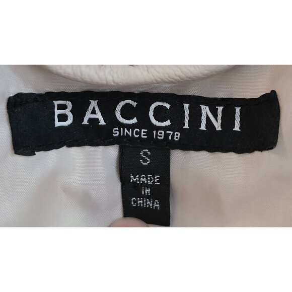 Baccini Womens Beige Peplum Jacket Small Zip Up Casual Chic coquette office wear - Picture 6 of 9